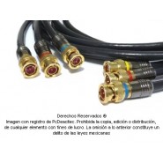 Cable Coaxial Digital BNC 3 Vías 15 m, ensamblado, terminales en oro